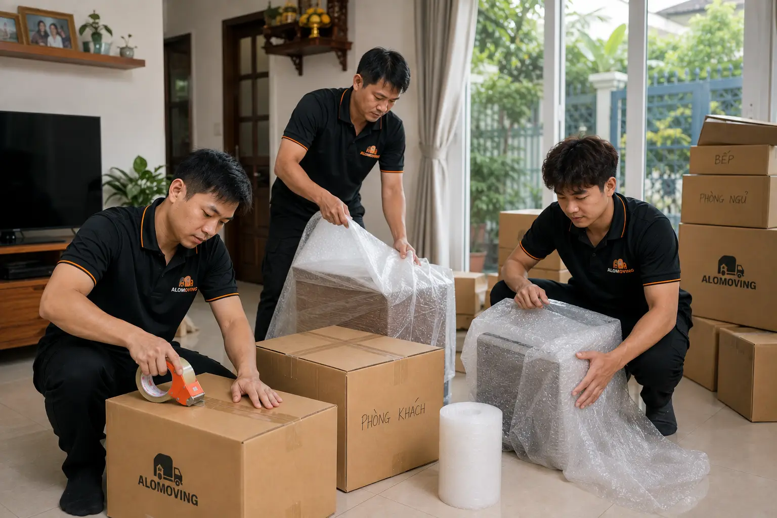Đóng gói đồ đạc chung cư cao cấp - NB Logistics